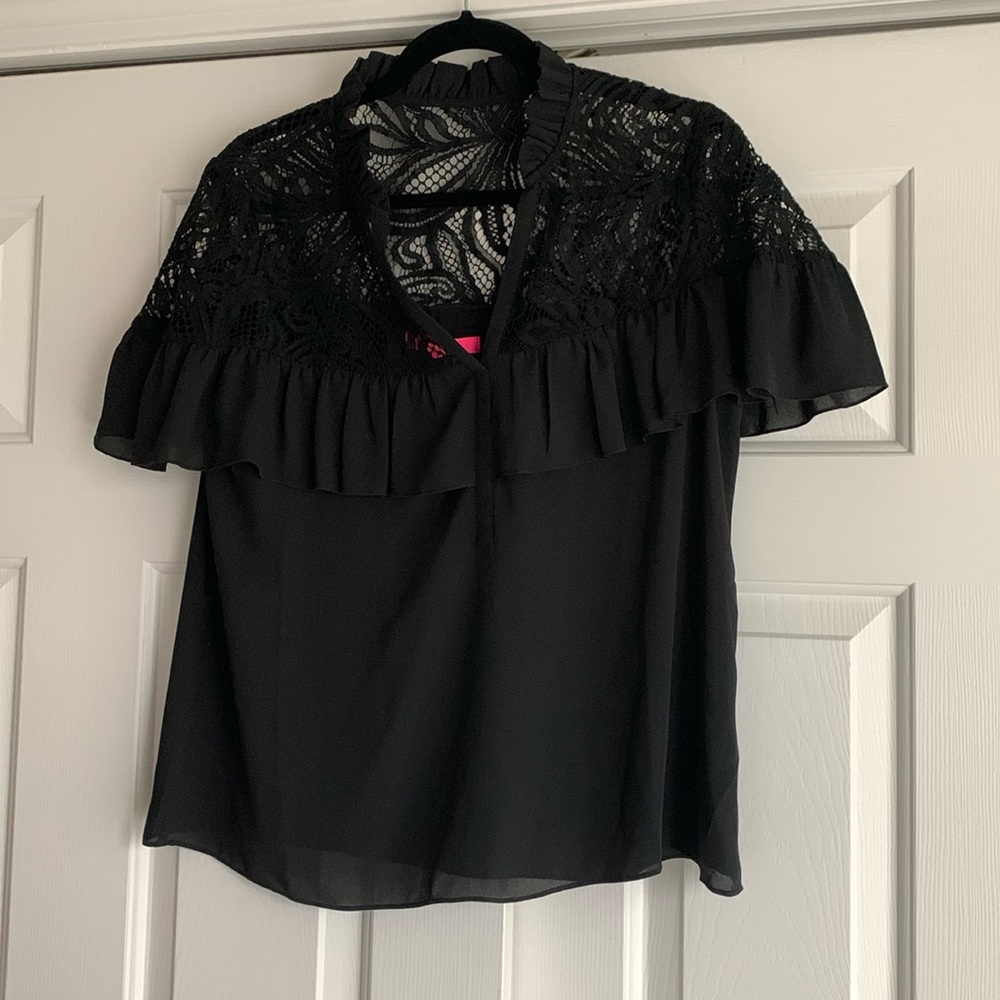 NWT Lilly Pulitzer black lace Marabella top
